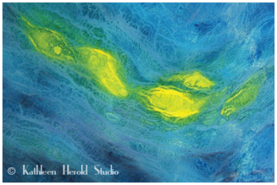 Abstract Watercolor Painting | Blue | Green | Yellow