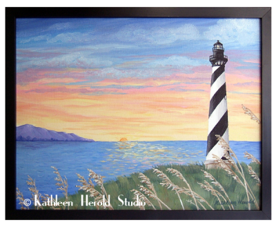 Cape Hatteras Lighthouse Acrylic Painting