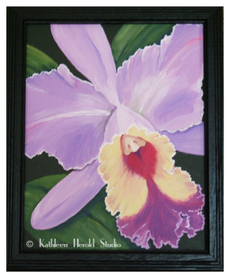 Purple Orchid Acrylic Painting