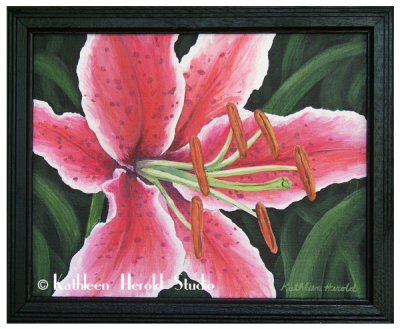 Red Tiger Lily Acrylic Painting