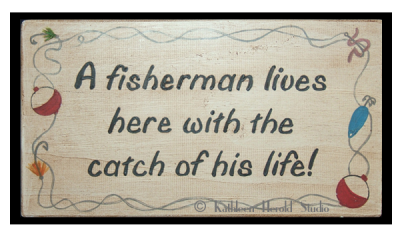 Fisherman Wood Plaque | Kathleen Herold Studio