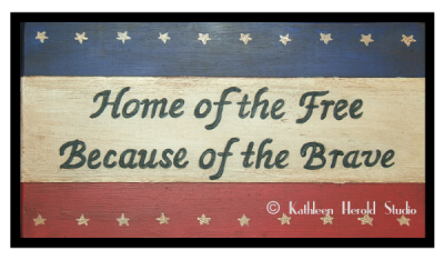 Home of the Free | Wood Plaque | Kathleen Herold Studio